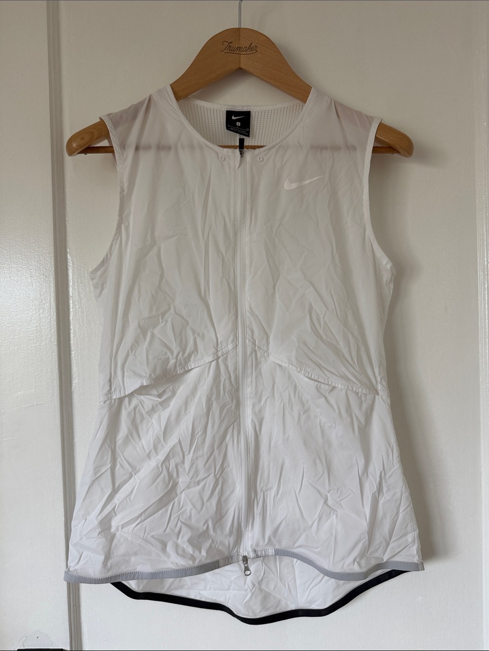 Nike White Zip-Front Performance Tank